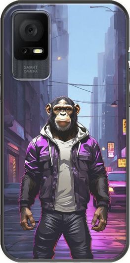 Θήκη Κινητού Back Cover για TCL 408 - Black TPU - Street Animals - Chimpanzee