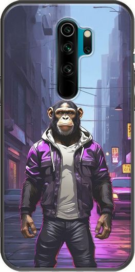 Θήκη Κινητού Back Cover για Xiaomi Redmi Note 8 Pro - Black TPU - Street Animals - Chimpanzee