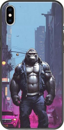 Θήκη Κινητού Back Cover για Apple iPhone X / XS - Black TPU - Street Animals - Gorilla