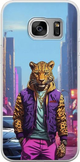 Θήκη Κινητού Back Cover για Samsung Galaxy S6 - Flexible TPU - Street Animals - Leopard