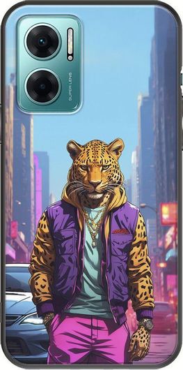 Θήκη Κινητού Back Cover για Xiaomi Redmi 10 5G - Black TPU - Street Animals - Leopard