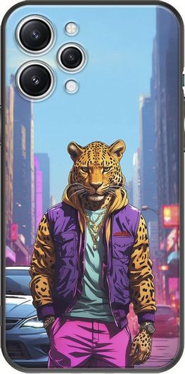 Θήκη Κινητού Back Cover για Xiaomi Redmi 12 - Black TPU - Street Animals - Leopard