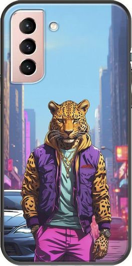 Θήκη Κινητού Back Cover για Samsung Galaxy S22 - Black TPU - Street Animals - Leopard