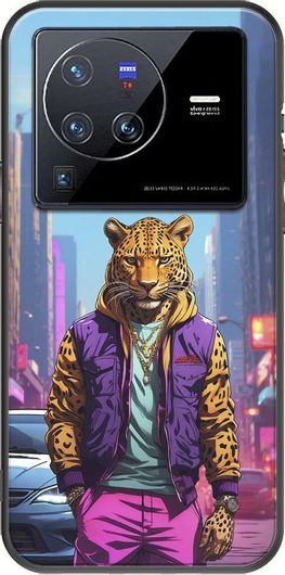 Θήκη Κινητού Back Cover για Vivo X80 Pro - Black TPU - Street Animals - Leopard