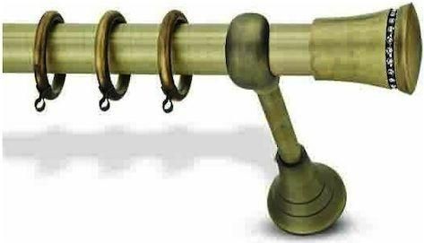 Κουρτινόξυλο Βέργας Enis by Domus Πάργα Μεταλλικό Διπλό με Βέργα 25mm 200cm Antique