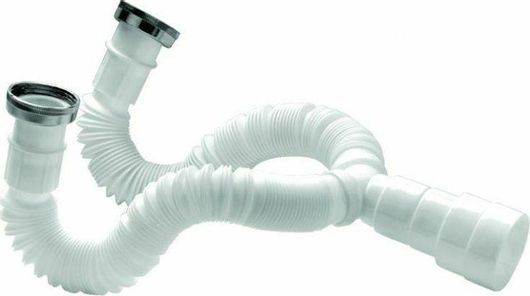 Σιφώνι Νεροχύτη Gloria Πλαστικό Διπλό Λευκό