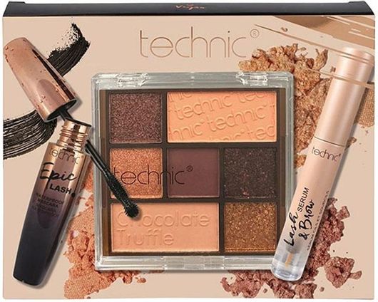 Σετ Μακιγιάζ Technic Chocolate Truffle για τα Μάτια Παλέτα & Mascara 3τμχ