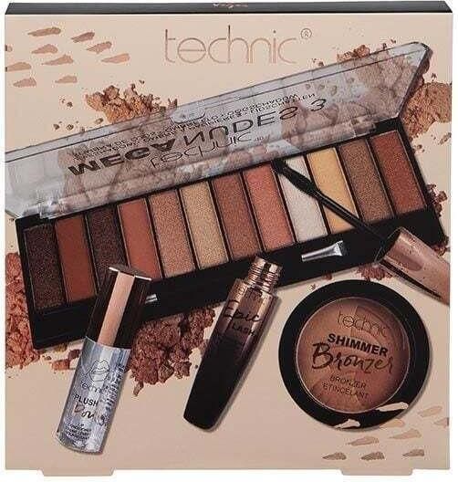 Σετ Μακιγιάζ Technic Mega Nudes Collection για τα Μάτια με Παλέτα & Μάσκαρα 4τμχ