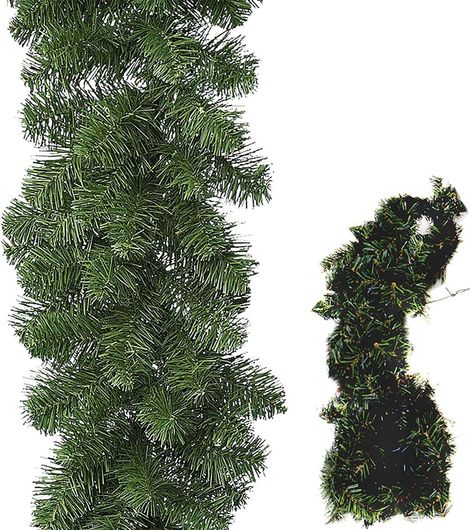 Χριστουγεννιάτικη Γιρλάντα XMASfest Πλαστική Πράσινο Σκληρή 20cm x 2.7m