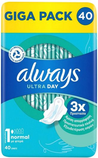 Σερβιέτες Always με Φτερά Νυκτός Σετ 40τμχ