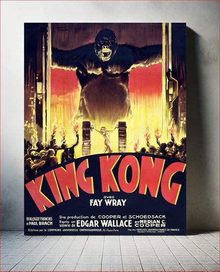 Πίνακας King Kong French movie poster (1933) chromolithograph art by RKO Radio Pictures; Roland... 80x120