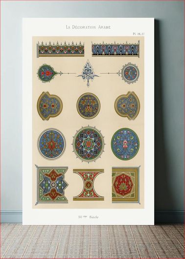 Πίνακας Vintage arabesque decoration, plate no. 26 & 27, Emile Prisses d’Avennes, La Decoration... 40x50