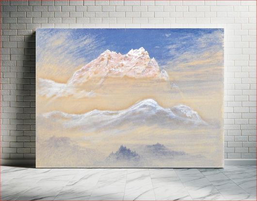 Πίνακας Mountain View: Portion of the Chain of the Terglon Alps as seen from near Rudmannsdorf,... 100x70