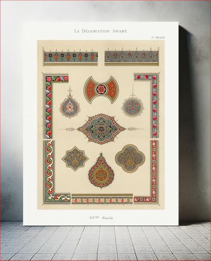 Πίνακας Vintage arabesque decoration, plate no. 24 & 25, Emile Prisses d’Avennes, La Decoration... 40x50