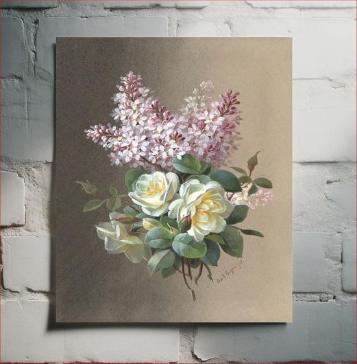 Πίνακας Flowers: Roses and Lilacs (late 19th–early 20th century), vintage painting by Paul de... 60x90