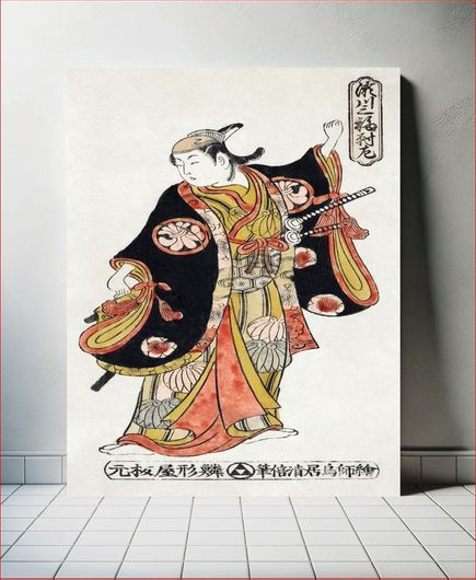 Πίνακας Japanese three notable scenes of Segawa‌ (1741) vintage woodblock print by Torii Kiyomasu... 50x80