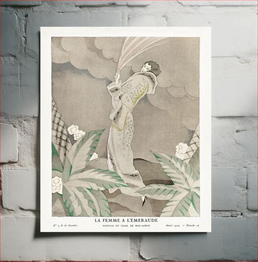Πίνακας La femme a l'émeraude, Manteau en tigre, de Max-Leroy (1923) by Charles Martin, published... 50x80