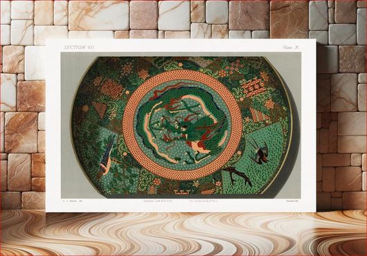 Πίνακας Japanese dragon plate design from section VII plate X. by G.A. Audsley-Japanese... 170x115