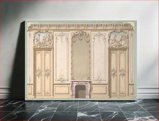 Πίνακας Elevation of a salon decorated in Louis XV style by Jules Lachaise and Eugène Pierre... 30x20