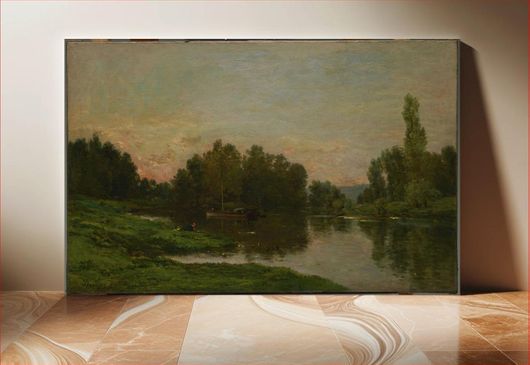 Πίνακας The Painter’s Barge at the Ile de Vaux on the Oise River (1877) by Charles-François... 180x120
