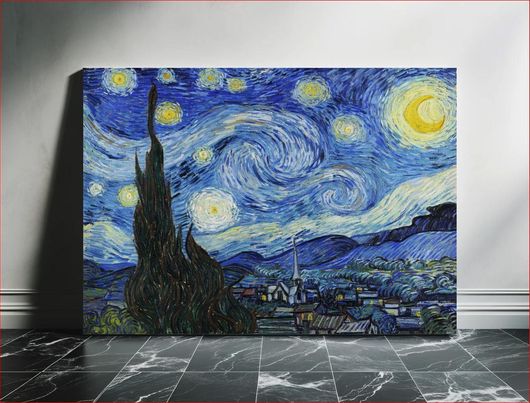 Πίνακας Vincent Van Gogh's The Starry Night (1889). Famous painting, original from Wikimedia... 120x80
