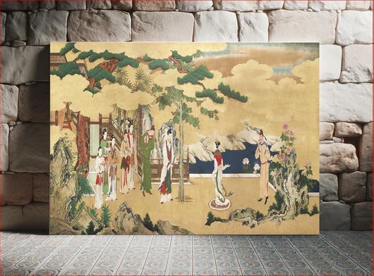 Πίνακας Japanese emperor Ming Huang and Yang Guifei (1577 - 1654) vintage painting by Kano... 150x100