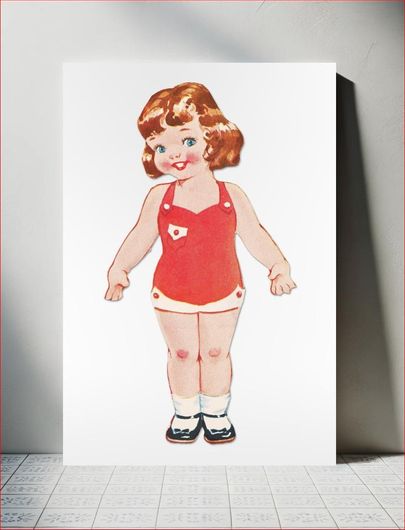 Πίνακας Betty paper doll with head turned to the left (1945–1947), vintage little girl... 60x90