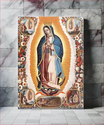 Πίνακας Virgin of Guadalupe (Virgen de Guadalupe) (1720), vintage illustration by Antonio de... 60x90