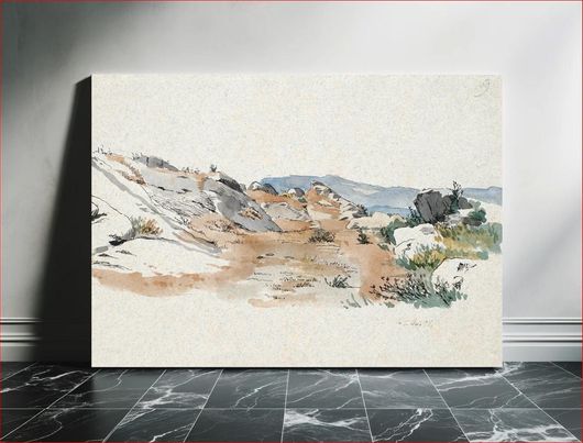 Πίνακας Italian landscape with boulders (1845), vintage nature illustration by Johan Thomas... 80x50
