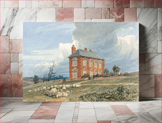 Πίνακας Irmingland Hall, Norfolk (1810–1858), vintage landscape illustration by Miles Edmund... 170x115