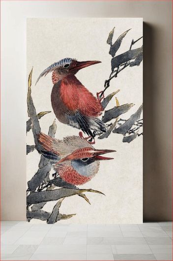 Πίνακας Katsushika Hokusai's birds, from Album of Sketches (1814) vintage Japanese woodblock... 60x90