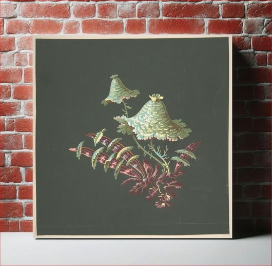 Πίνακας Two Hat-Shaped Chinoiserie Flowers with Fanciful Leaves by Anonymous, French, 19th... 100x100