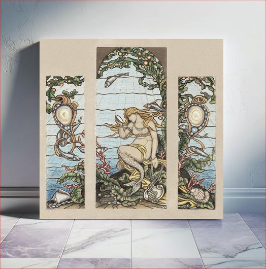 Πίνακας Study for "The Mermaid Window," A.H. Barney Residence, New York, NY (1882) by Elihu... 100x100