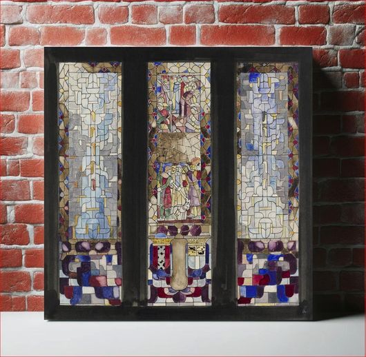 Πίνακας Design for three windows in the City Hall in Amsterdam (1878–1938) by Richard Roland... 40x40