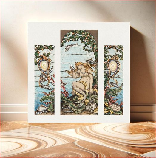 Πίνακας Study for "The Mermaid Window," A.H. Barney Residence, New York, NY (1882) by Elihu... 90x90