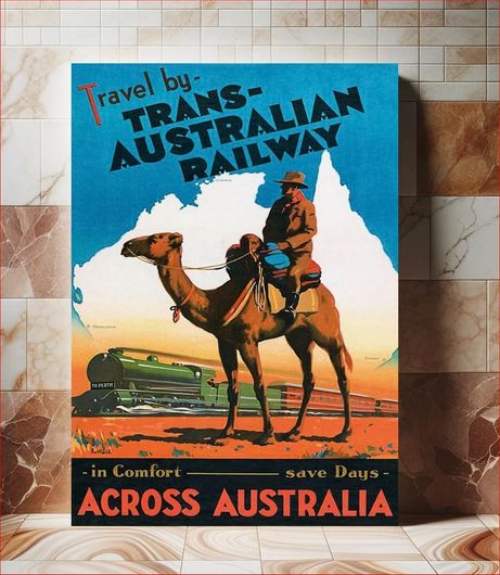 Πίνακας Commonwealth Railways poster -- Travel by Trans-Australian Railway (1940)... 130x200