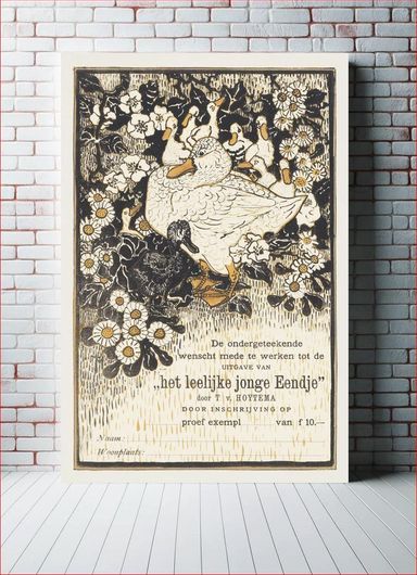 Πίνακας Bestelkaart voor proefexemplaar van 'Het leelijke jonge eendje' (1893) by Theo van... 50x80