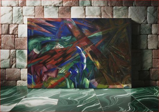 Πίνακας Animal fates (the trees showed their rings, the animals their veins) (1913) by Franz Marc 40x30