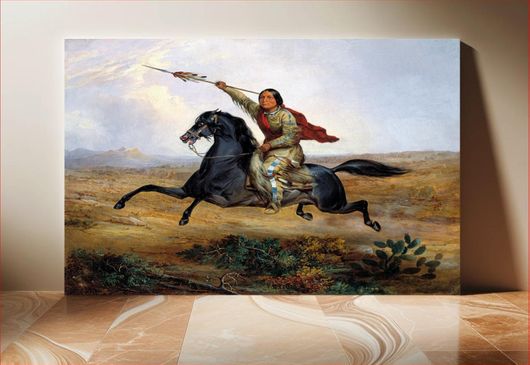 Πίνακας Ko-rak-koo-kiss, a Towoccono Warrior (1844), vintage man illustration by John Mix Stanley 30x20