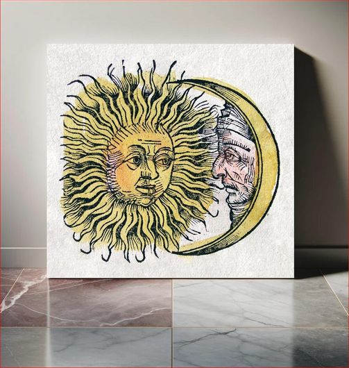 Πίνακας Nuremberg chronicles - Sun and Moon (LXXVIr) (1440-1514) illustrated by Hartmann Schedel 130x130
