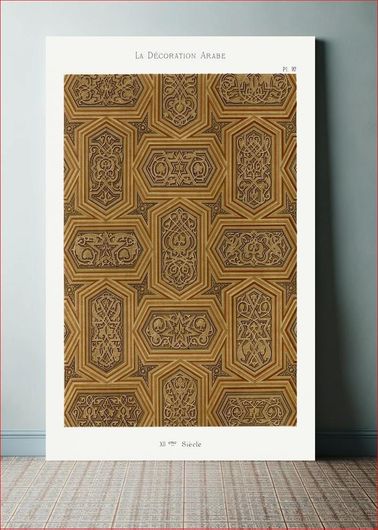 Πίνακας Vintage arabesque decoration, plate no. 92, Emile Prisses d’Avennes, La Decoration Arabe 70x100