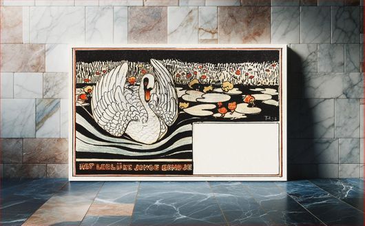 Πίνακας Kwitantie voor proefexemplaar van 'Het leelijke jonge eendje' (1893) by Theo van Hoytema 90x60