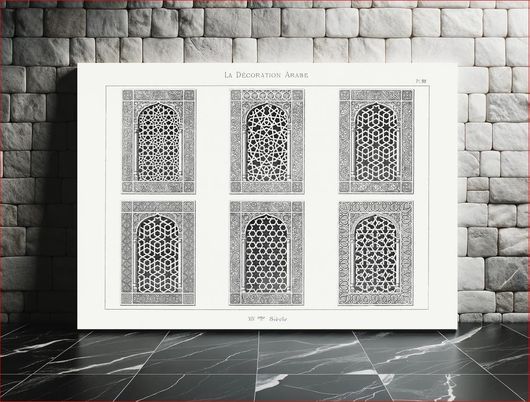 Πίνακας Vintage arabesque decoration, plate no. 98, Emile Prisses d’Avennes, La Decoration Arabe 100x70