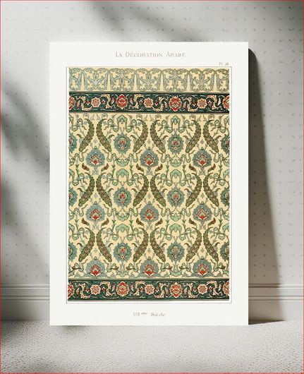 Πίνακας Vintage arabesque decoration, plate no. 38, Emile Prisses d’Avennes, La Decoration Arabe 30x40