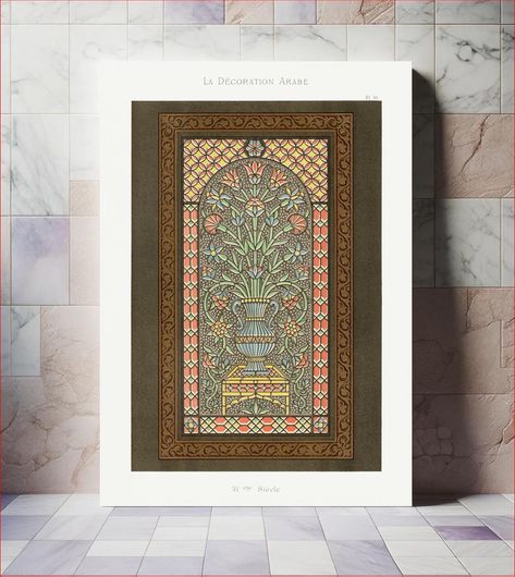 Πίνακας Vintage arabesque decoration, plate no. 88, Emile Prisses d’Avennes, La Decoration Arabe 20x30