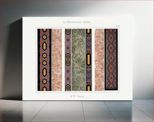 Πίνακας Vintage arabesque decoration, plate no. 76, Emile Prisses d’Avennes, La Decoration Arabe 200x130