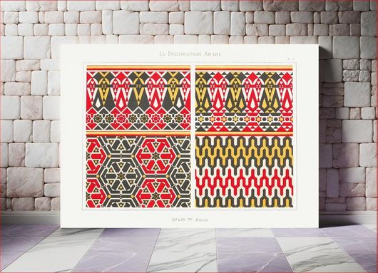 Πίνακας Vintage arabesque decoration, plate no. 71, Emile Prisses d’Avennes, La Decoration Arabe 90x60