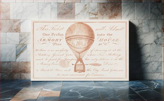 Πίνακας Admission ticket for the balloon ascension of Vincenzo Lunardi (1785) by Vincent Lunardi 150x100