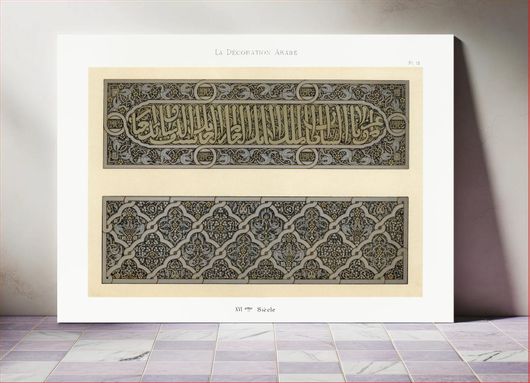 Πίνακας Vintage arabesque decoration, plate no. 13, Emile Prisses d’Avennes, La Decoration Arabe 40x30