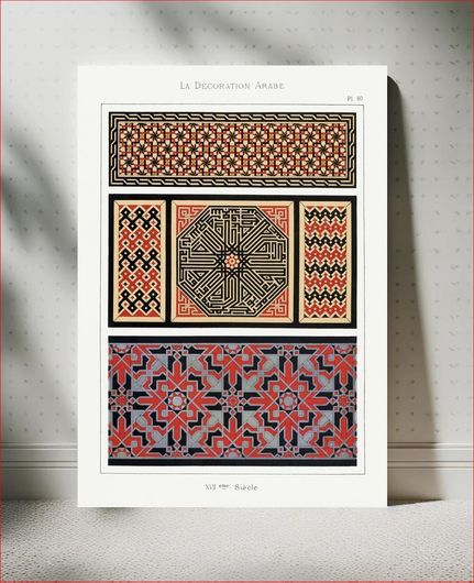 Πίνακας Vintage arabesque decoration, plate no. 80, Emile Prisses d’Avennes, La Decoration Arabe 120x180